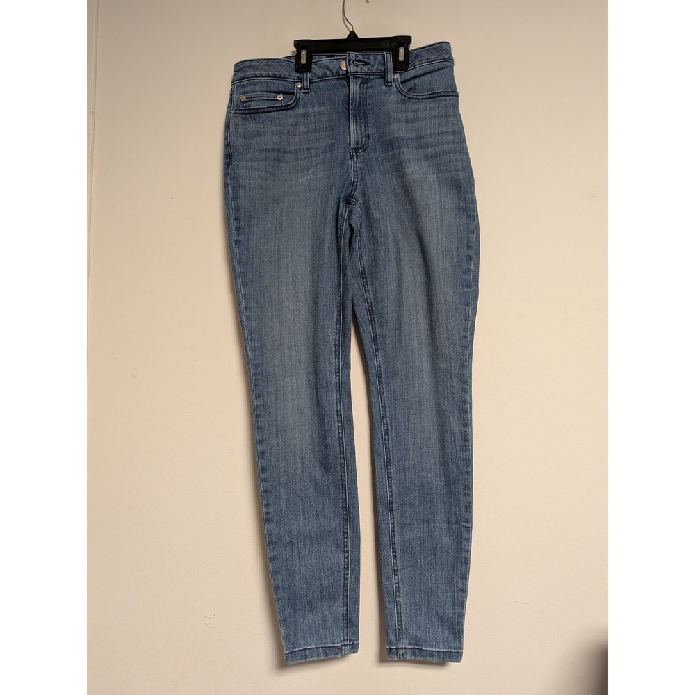 LL Bean BeanFlex Skinny Leg Jeans Womens 8 Reg Medium Wash Blue Denim 507468